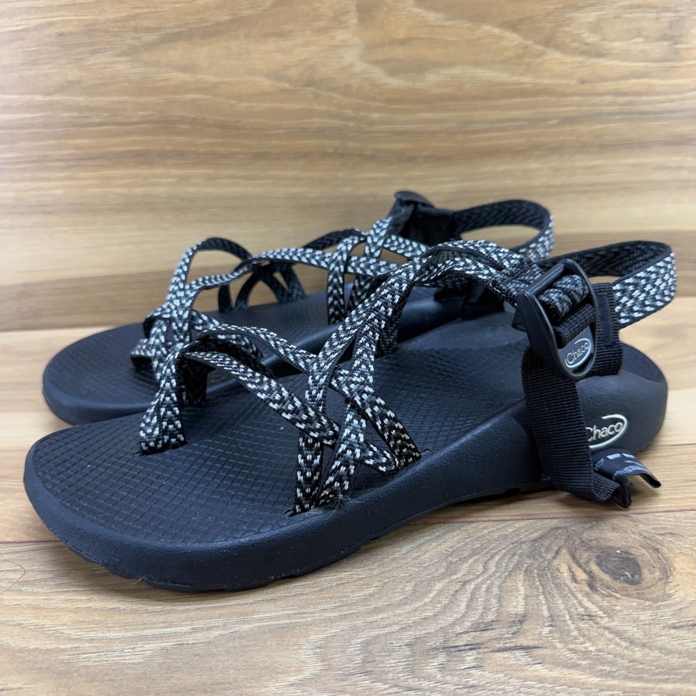 Chaco ZX2 Sport Sandals Womens 9 Black White Trail Outdoor Travel Walking - Picture 3 of 11